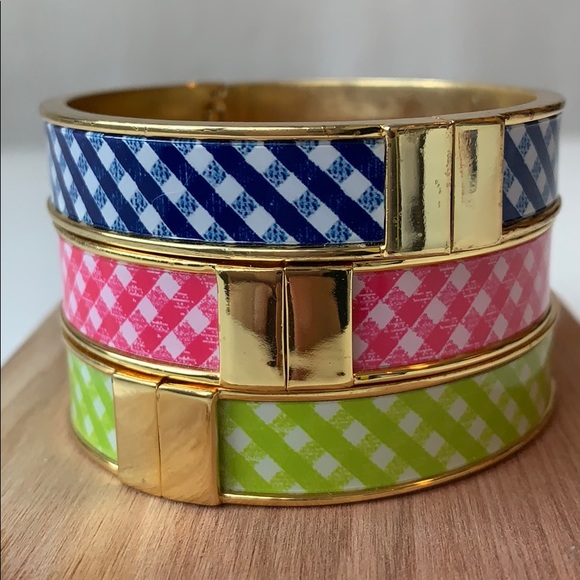 Talbots plaid bangle bracelets